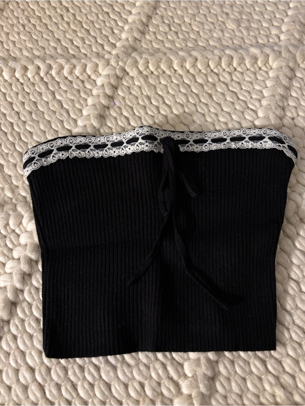 Black Edikted Ribbed Tube Top